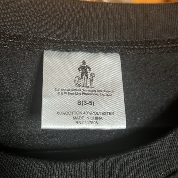 Vintage 2000 Elf New Line Productions Black Sweatshirt Size Small - Picture 3 of 4